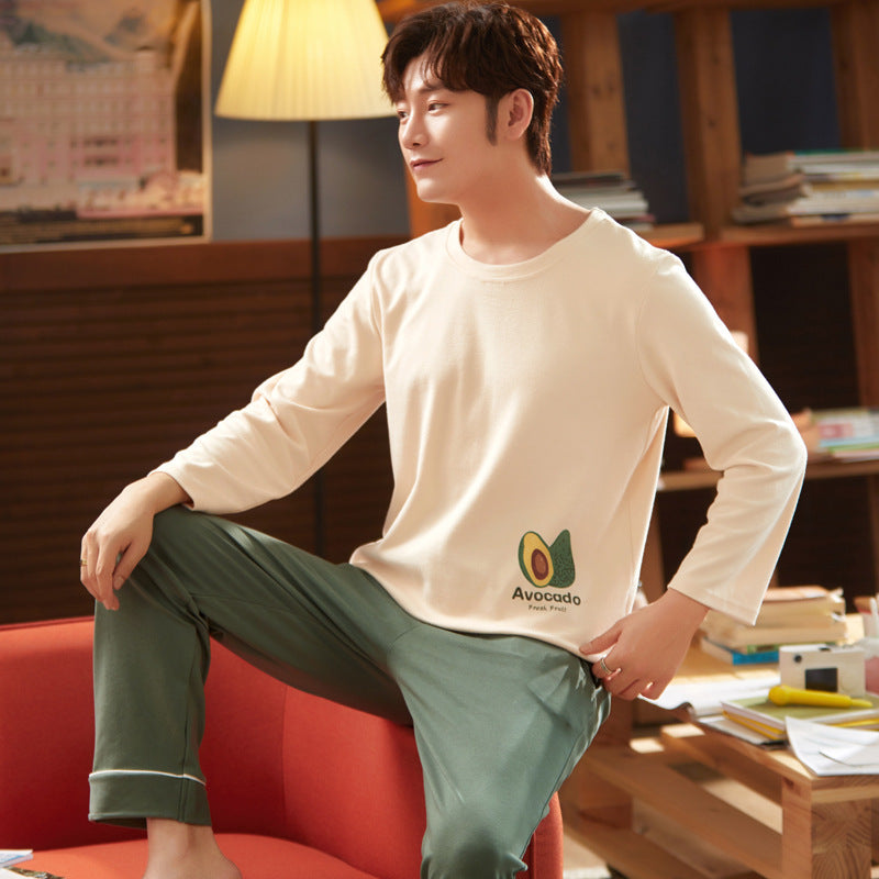 Peter Beauties Men'S Pyjamas Spring Autumn Korean Youth Pure Cotton
