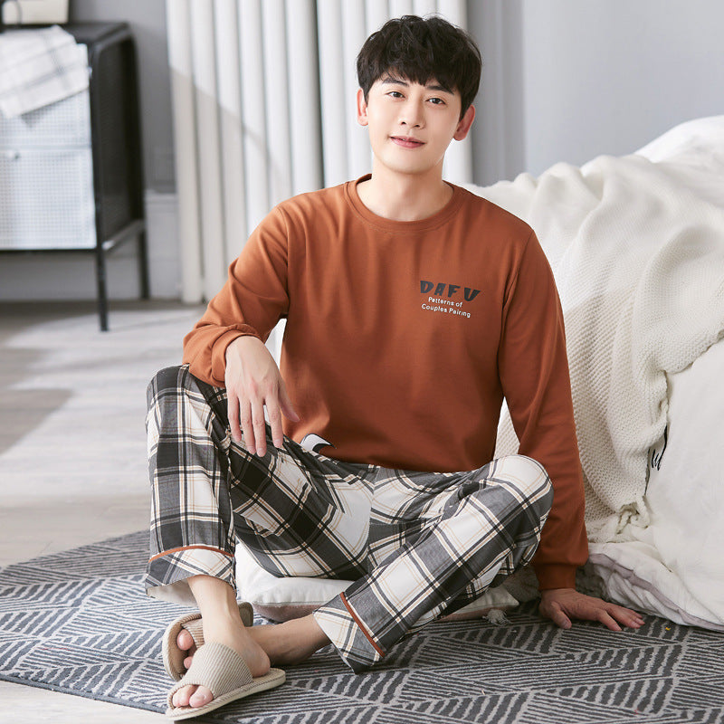 Peter Beauties Men'S Pyjamas Spring Autumn Korean Youth Pure Cotton