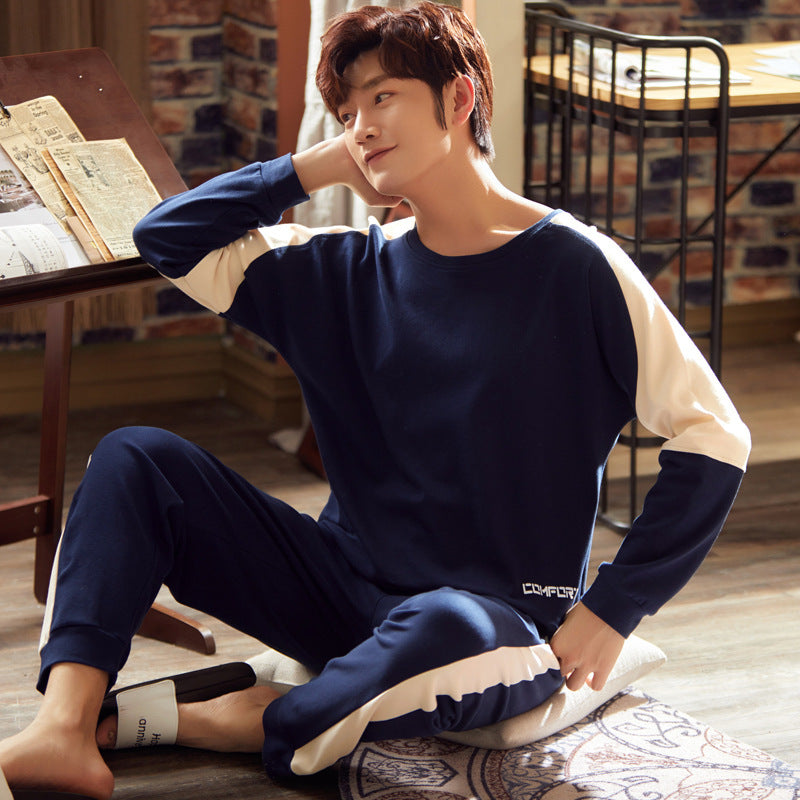 Peter Beauties Men'S Pyjamas Spring Autumn Korean Youth Pure Cotton