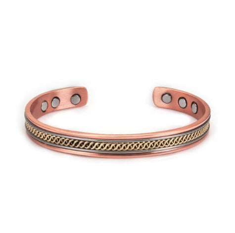 Magnetic Red Copper Adjustable Retro Ring Bracelet Suit