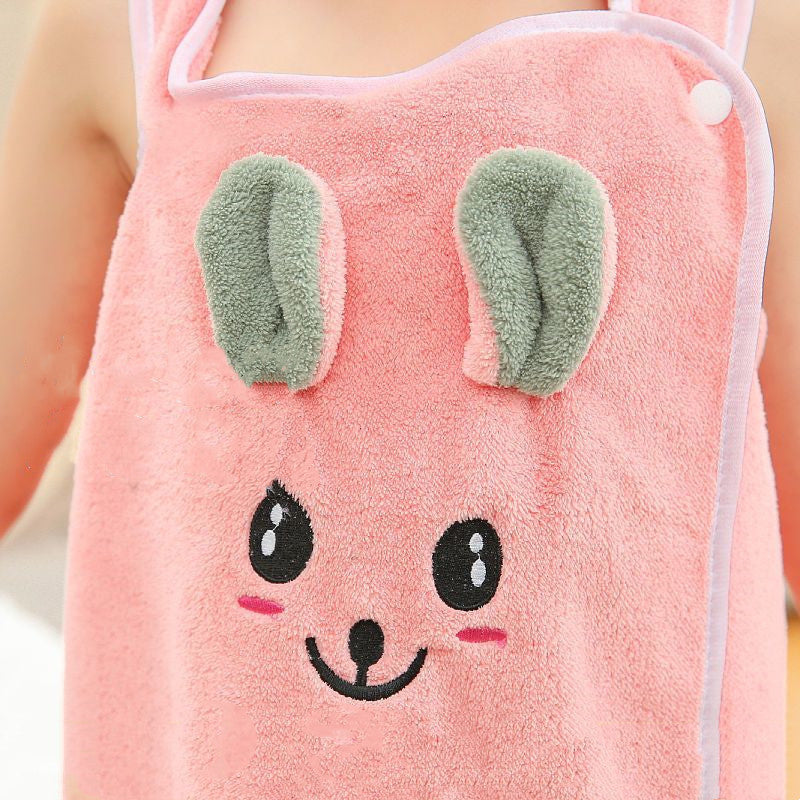 Childrens bathrobe, bath towel, super soft wrapped shower skirt, suitable for girls aged 3-15