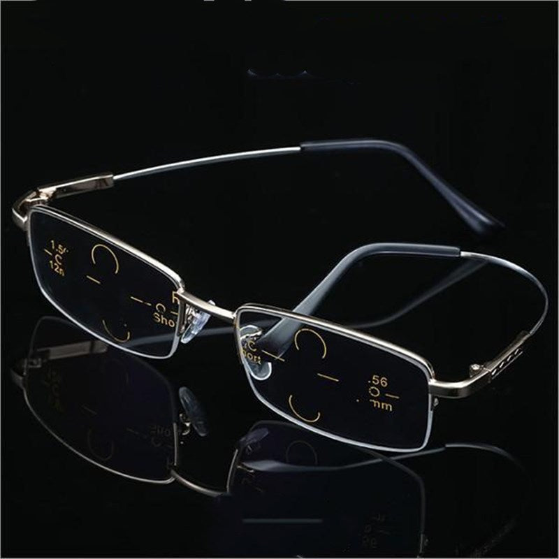 Anti-blue Light Distance And Near Dual-use Reading Glasses Male
