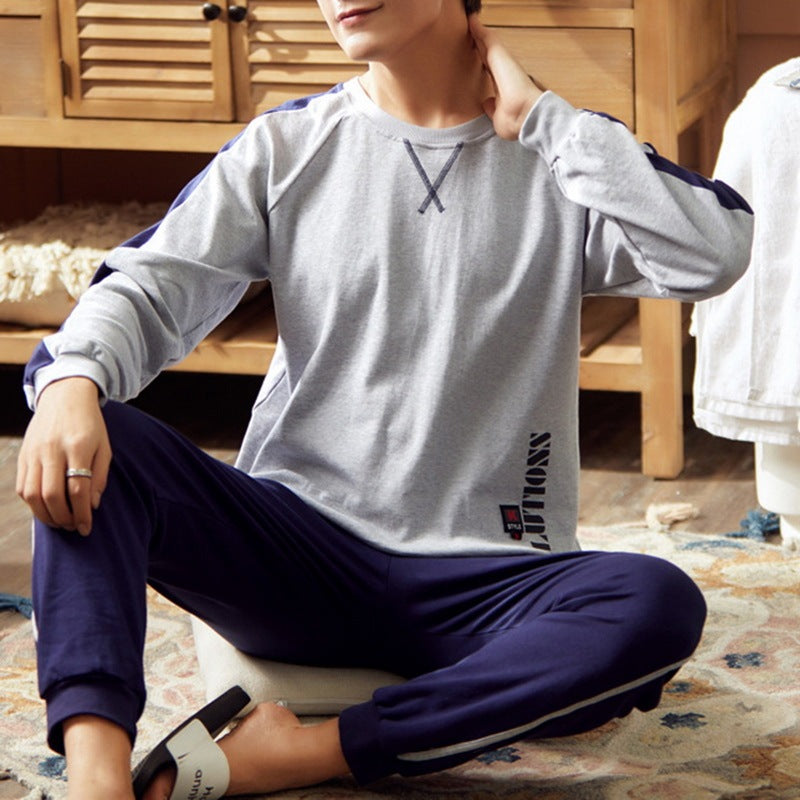 Peter Beauties Men'S Pyjamas Spring Autumn Korean Youth Pure Cotton