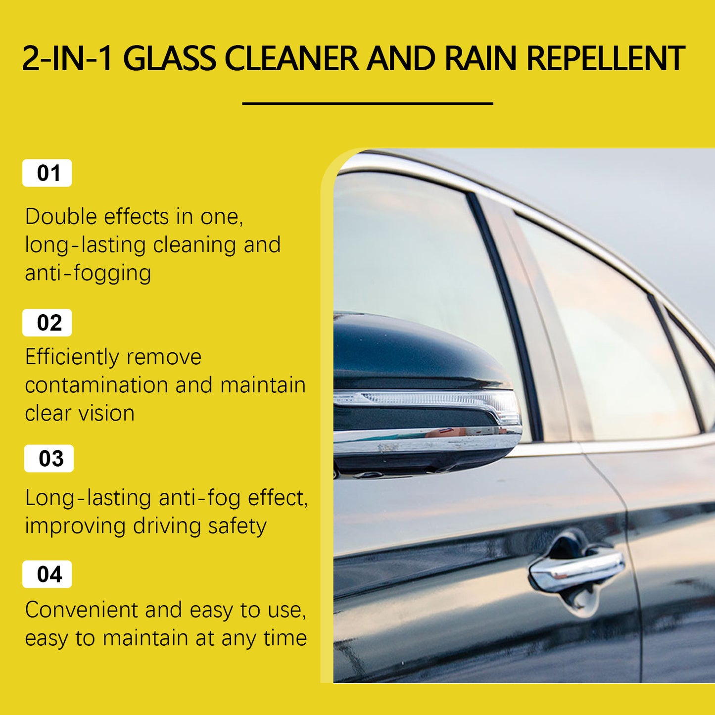 Car Glass Cleaning Anti-fog Two-in-one
