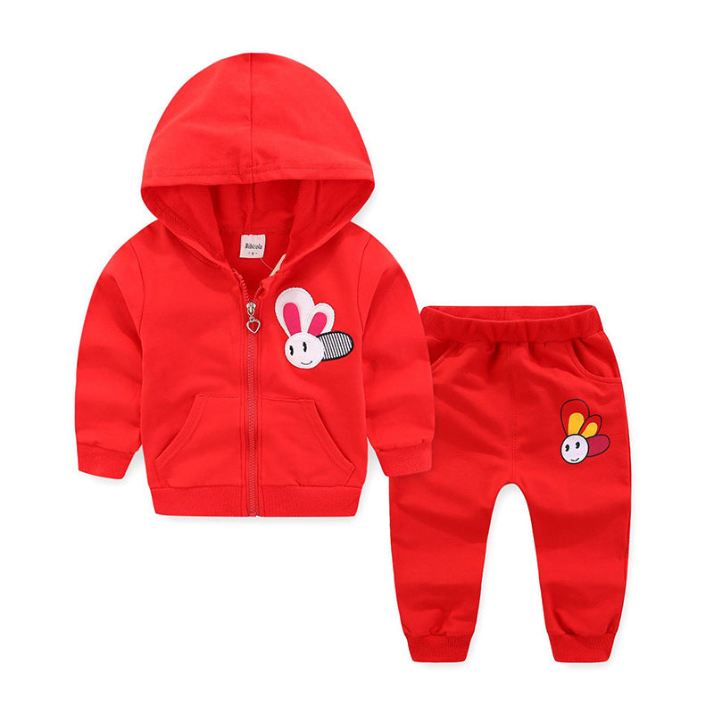 Girls Spring And Autumn New Long Sleeved Two Piece Suit