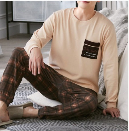 Peter Beauties Men'S Pyjamas Spring Autumn Korean Youth Pure Cotton