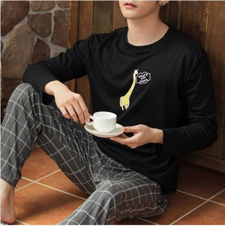 Peter Beauties Men'S Pyjamas Spring Autumn Korean Youth Pure Cotton