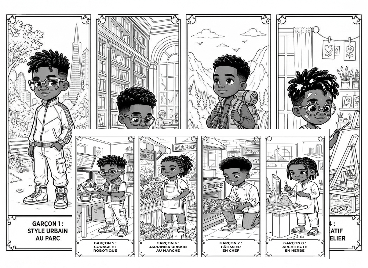 Black Boy Digital Coloring Book